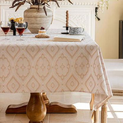 Jacquard Tablecloth 55x70, Embossed Floral, Non-Slip, Beige (Gesang)