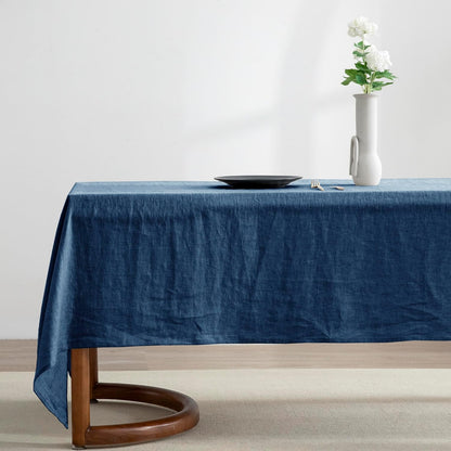 Linen Tablecloth 84x60, Rectangular, Machine Washable, Natural Linen