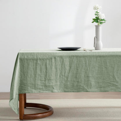 Linen Tablecloth 84x60, Rectangular, Machine Washable, Natural Linen