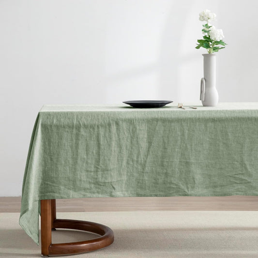 Linen Tablecloth 84x60, Rectangular, Machine Washable, Natural Linen
