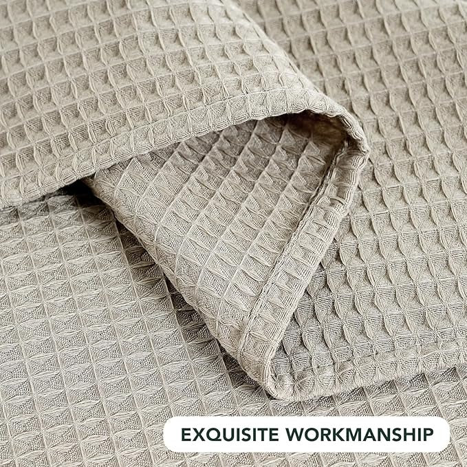 54x108 Waffle Textured Tablecloth, Waterproof & Stain Resistant, Natural
