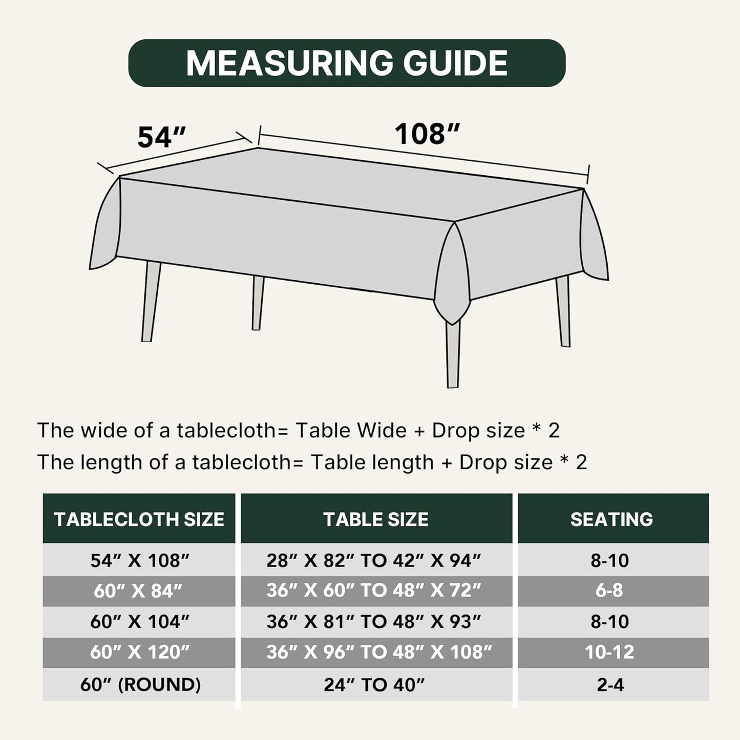 54x108 Waffle Textured Tablecloth, Waterproof & Stain Resistant, Natural