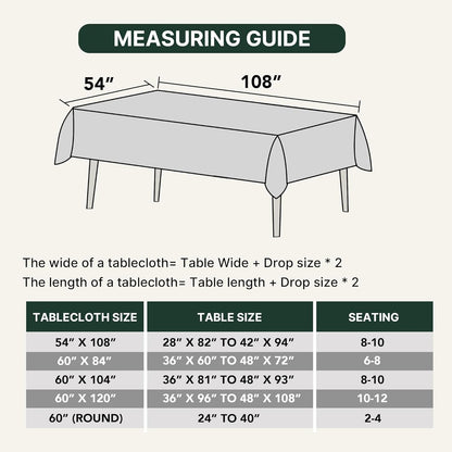 54x108 Waffle Textured Tablecloth, Waterproof & Stain Resistant, Natural