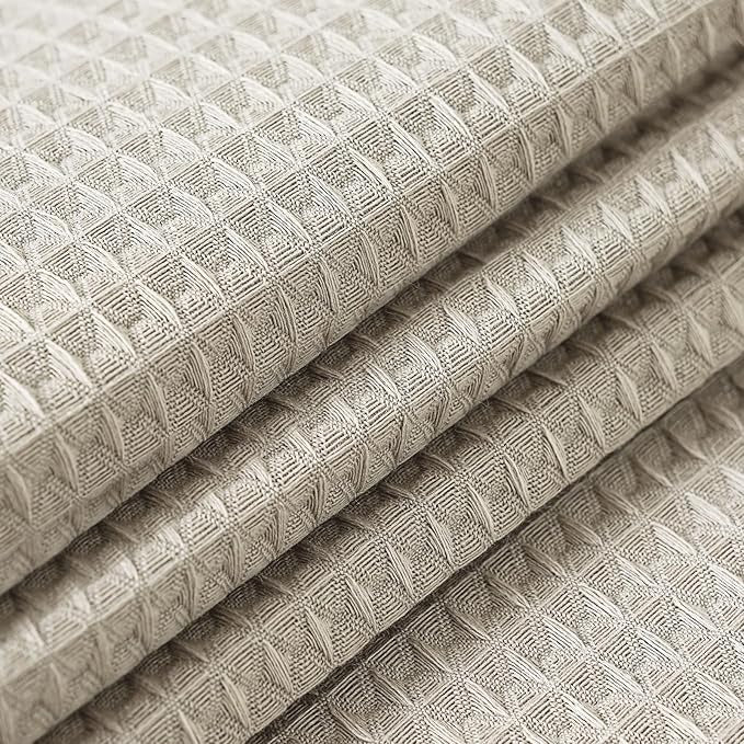 54x108 Waffle Textured Tablecloth, Waterproof & Stain Resistant, Natural