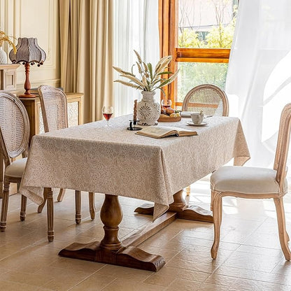 Jacquard Tablecloth 55x70, Embossed Floral, Non-Slip, Beige (Gesang)